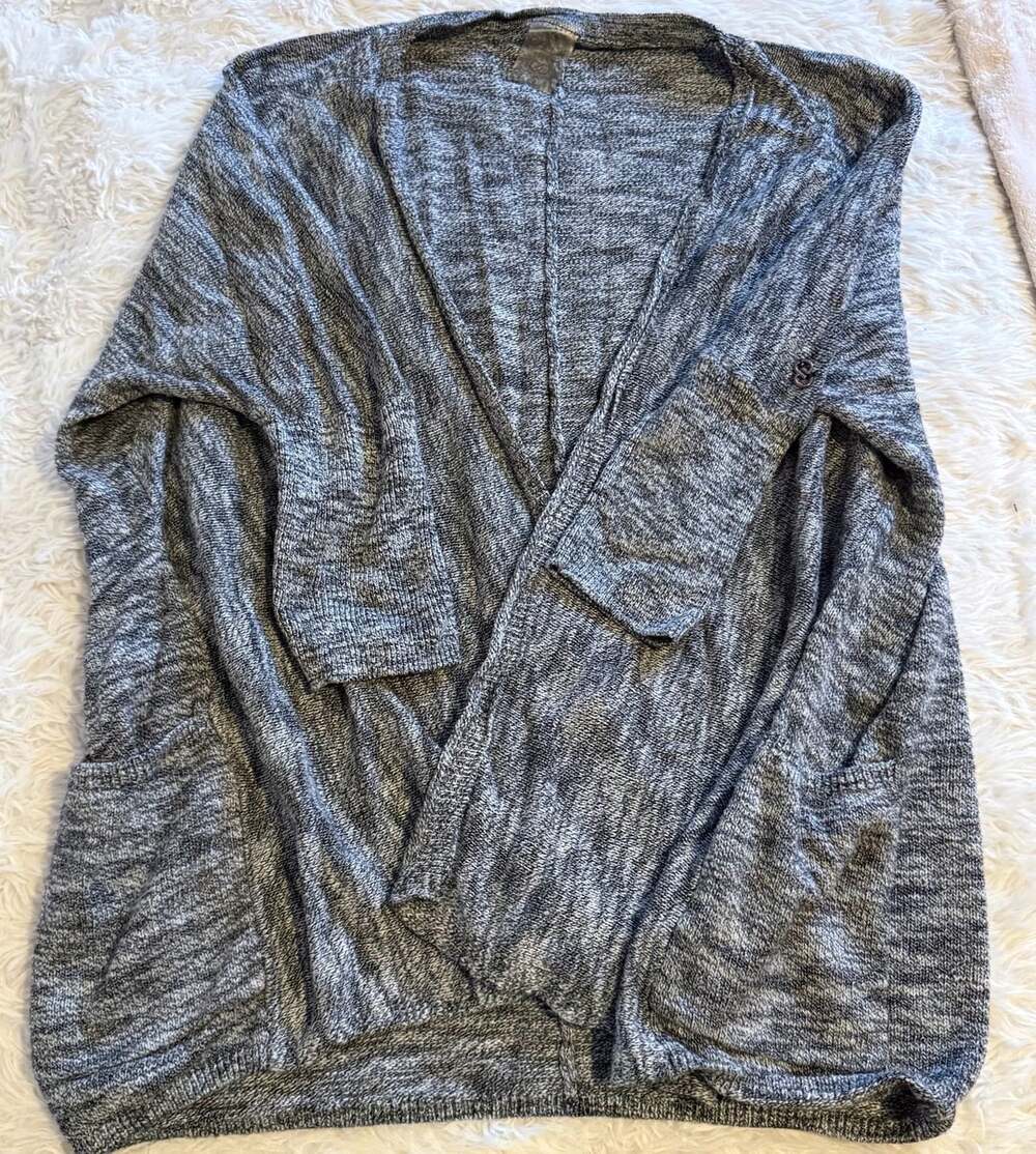 CALIA by Carrie Underwood Cardigan Size S Gray Space Dye Cotton Rayon